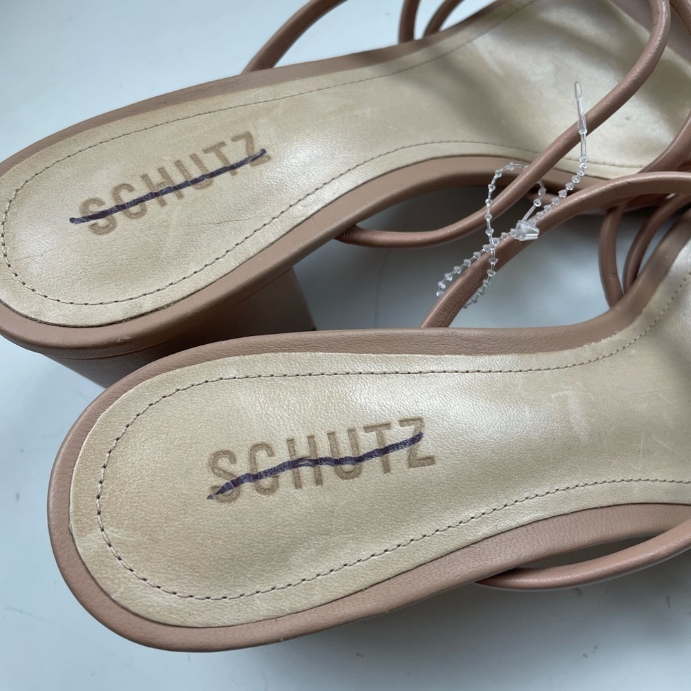 NWT Schutz Princey Leather Knotted Sandal Block Heel Size 8.5 - Picture 5 of 12